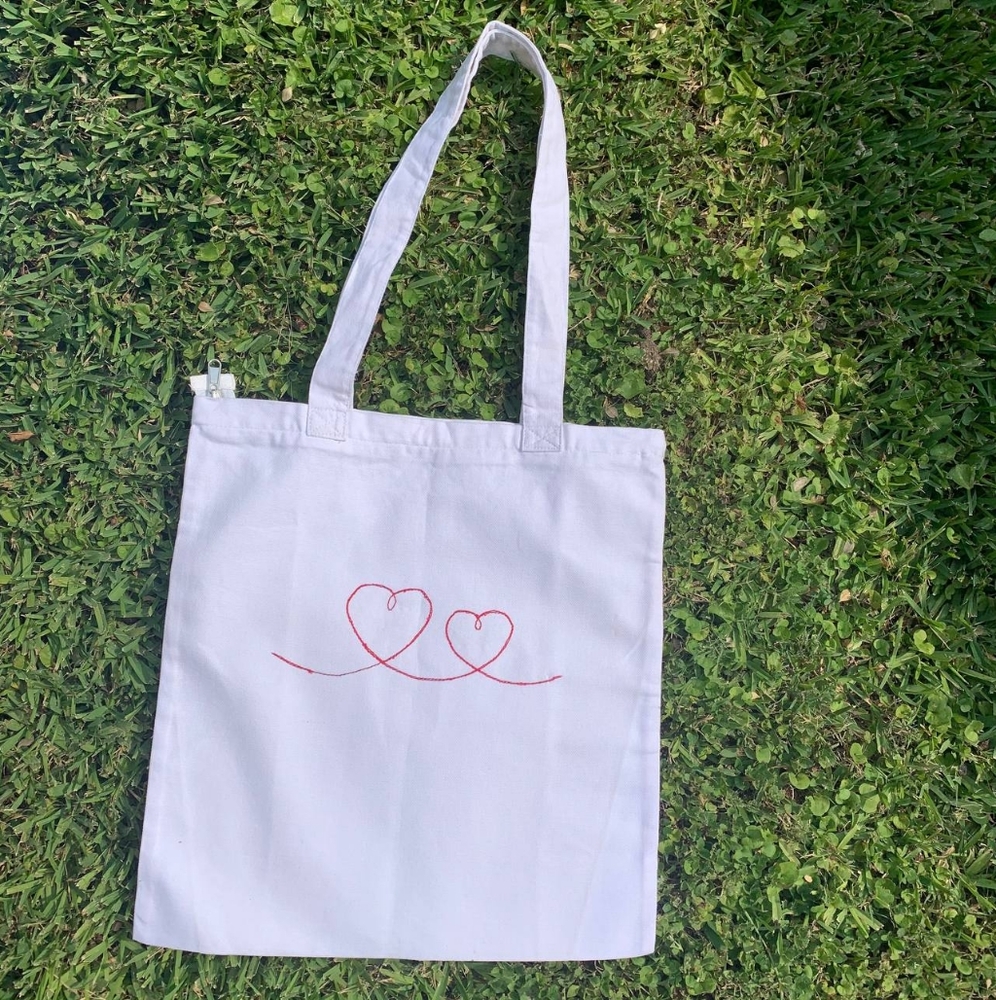 Handmade Cotton Shoulder Bag with Zipper
